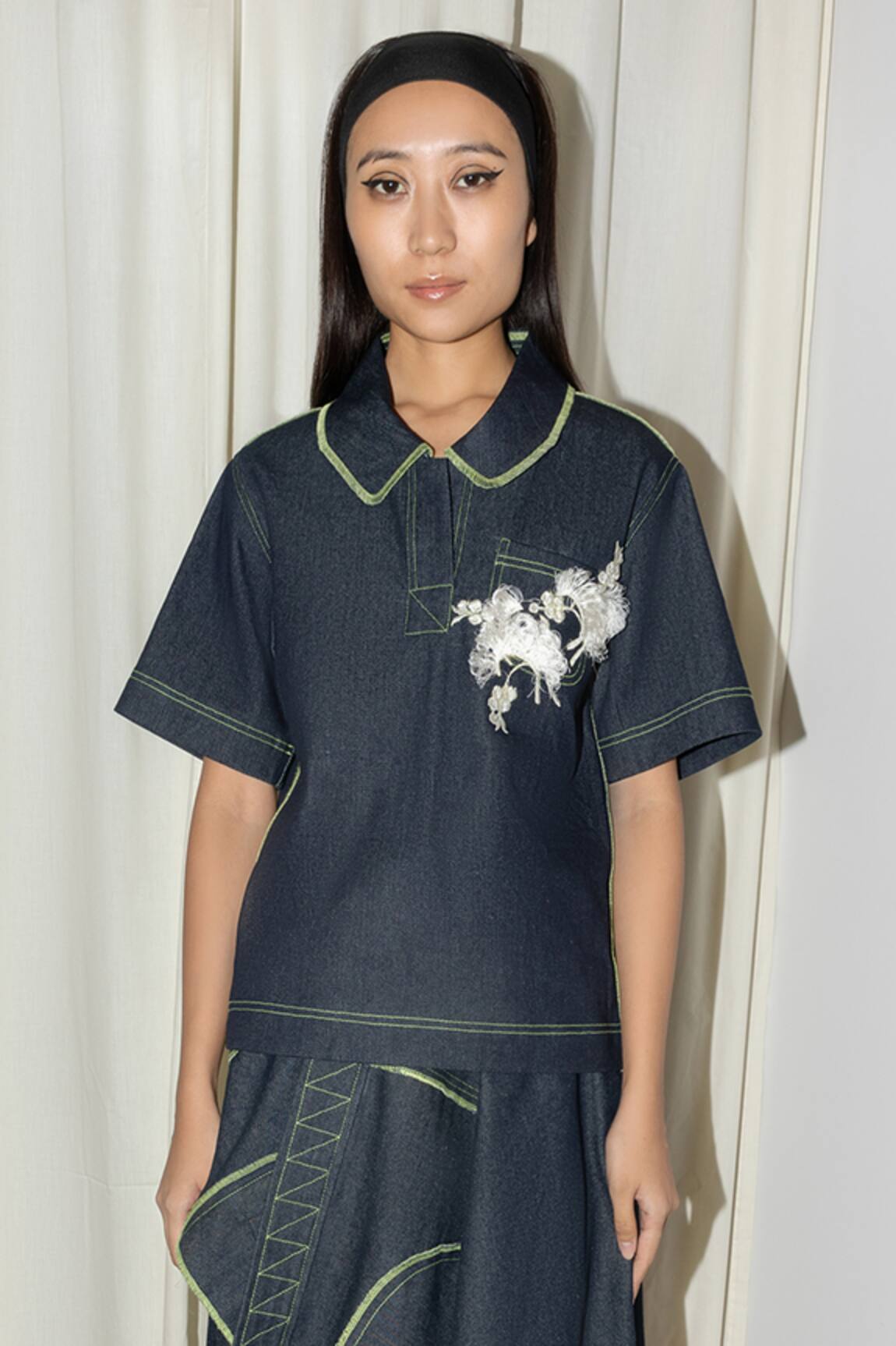 Leh Studios Denim Polo T-Shirt