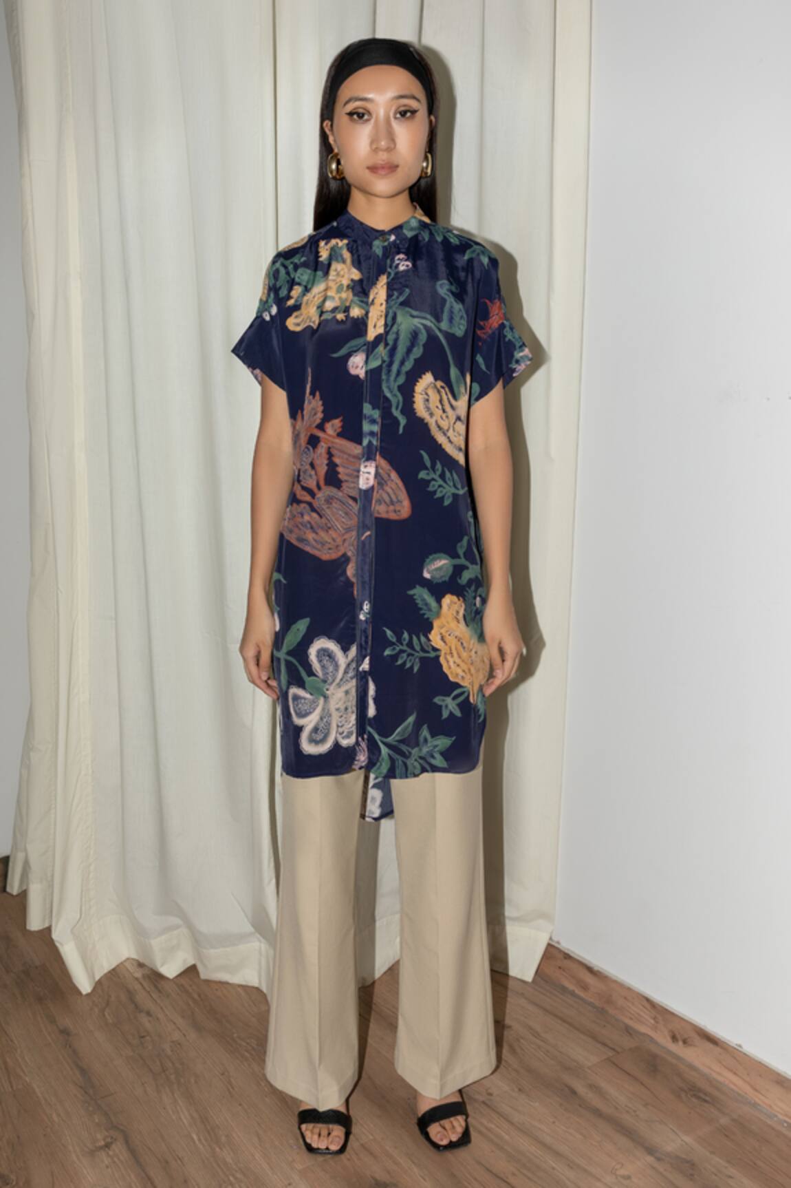 Leh Studios Evening Bloom High Low Shirt Dress