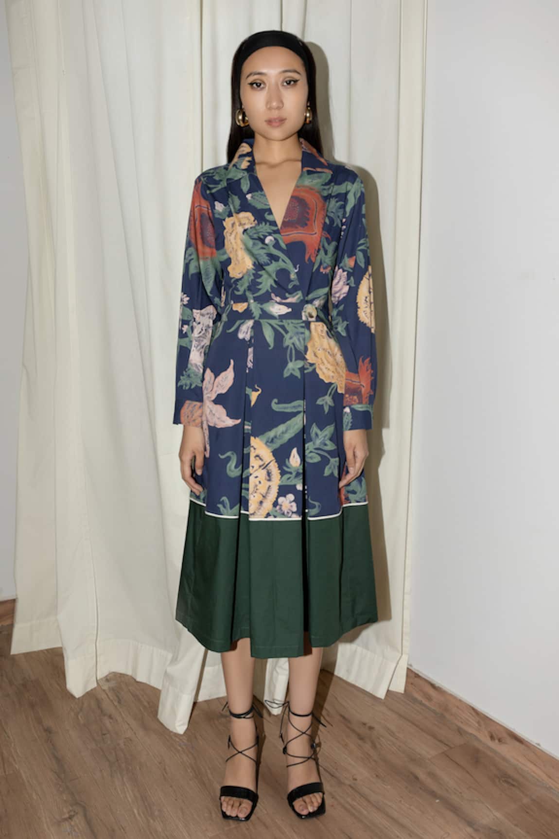 Leh Studios Evening Bloom Print Wrap Dress 