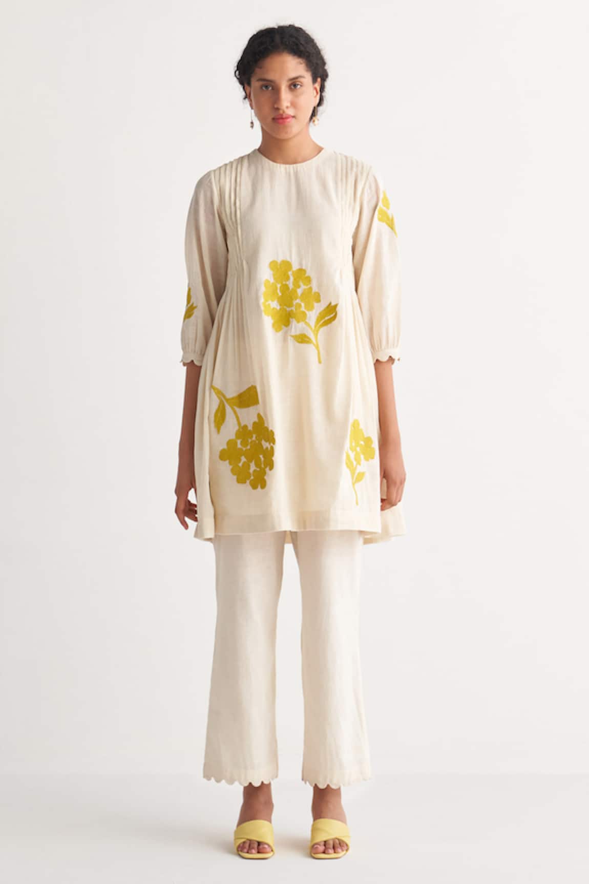 Shivani Bhargava Cross Stitch Applique Embroidered Top & Pant Set 