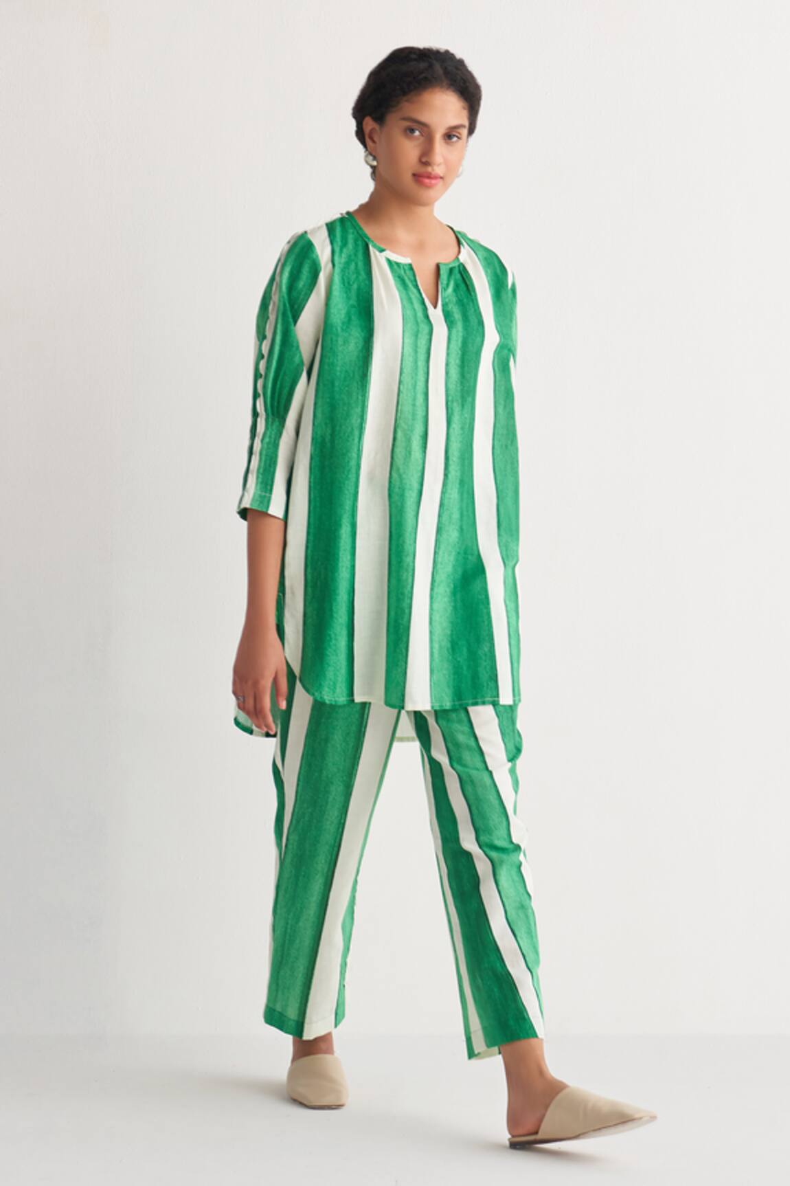 Shivani Bhargava Striped Print Woven Tunic 