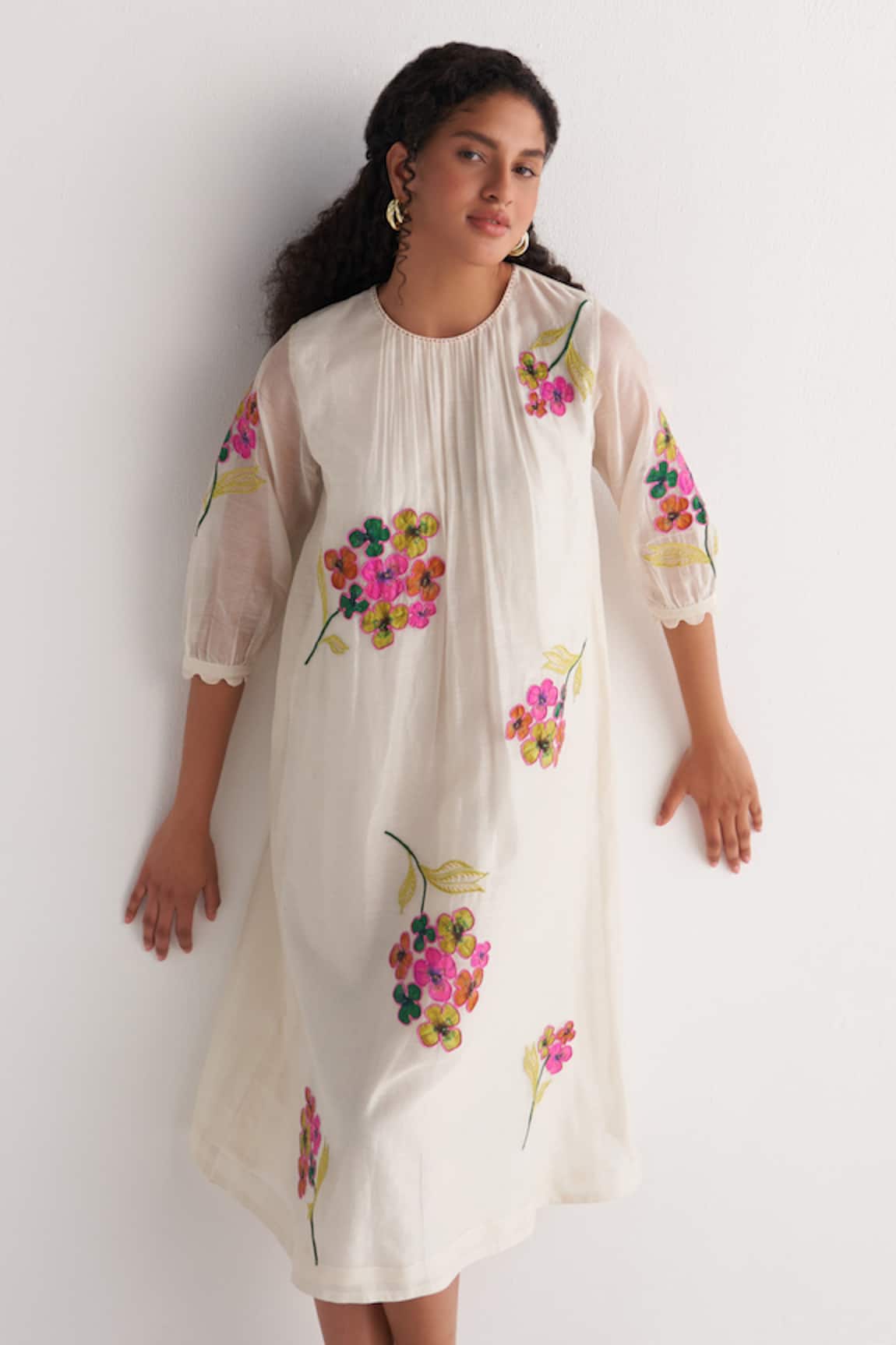 Shivani Bhargava Chanderi Embroidered Woven Dress 