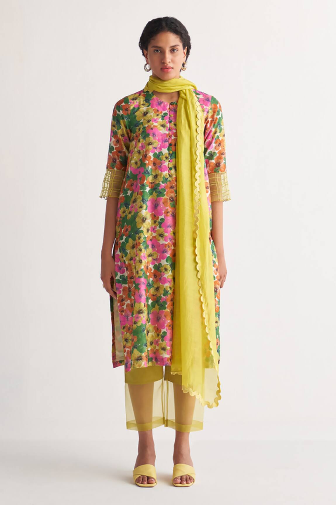 Shivani Bhargava Gardenia Floral Print Kurta Pant Set