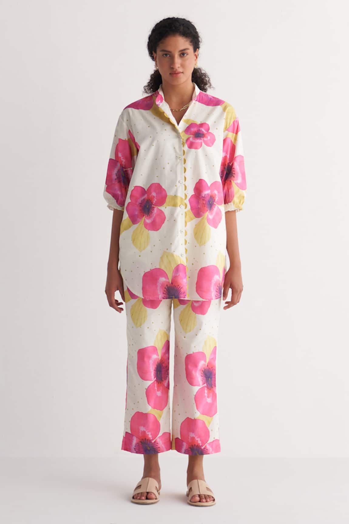 Shivani Bhargava Pure Cotton Floral Print Shirt With Pant 
