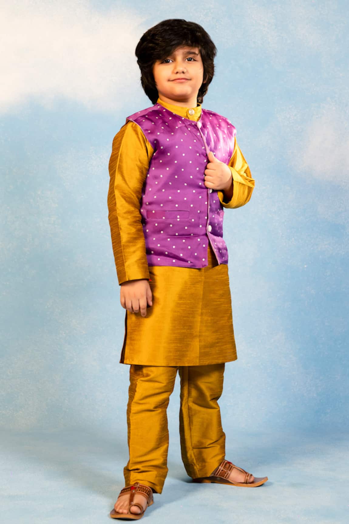 JILMIL DREAMWEAR Geometric Pattern Jacket & Kurta Set