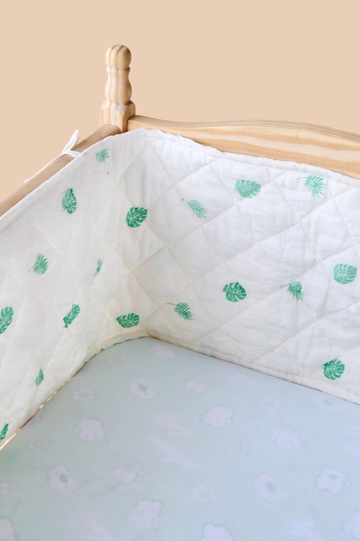 Jaipur Gate Flamingo & Leaves Print Baby Bed Bumper 2 Pcs Set