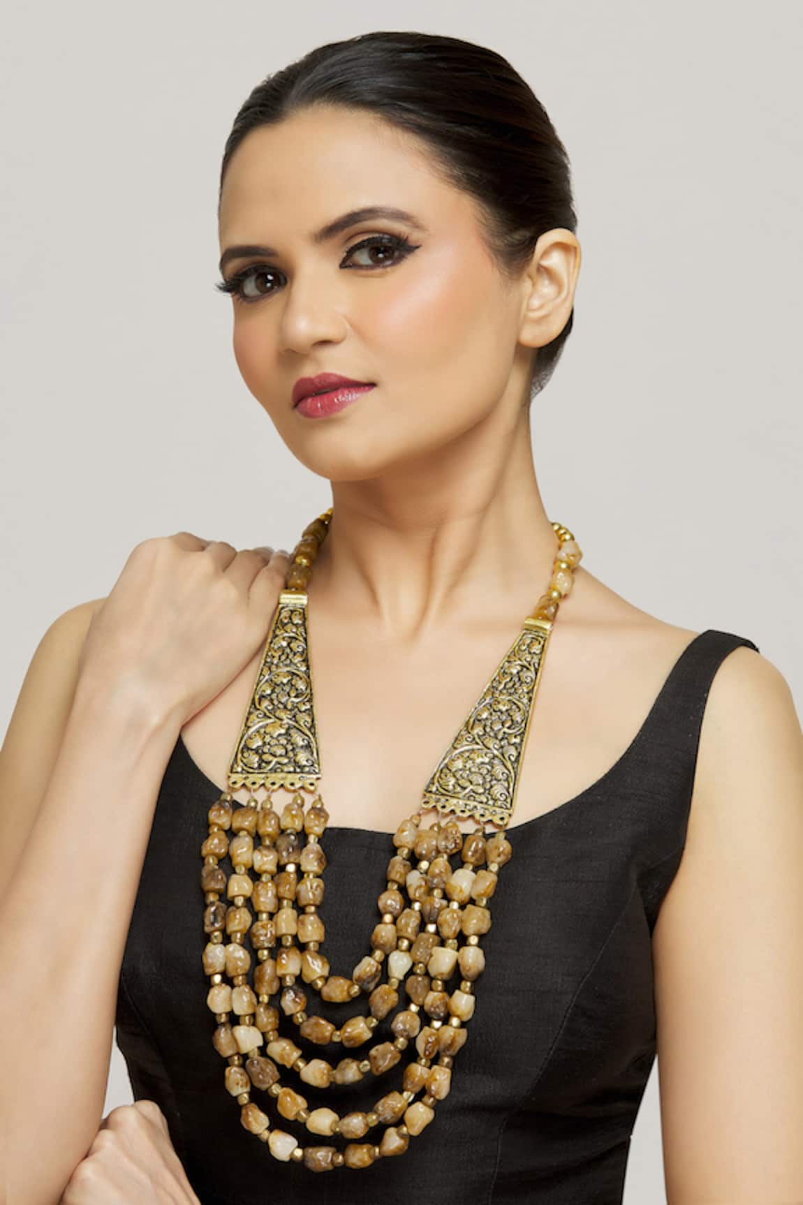 Nayaab by Aleezeh Beads Layered Necklace