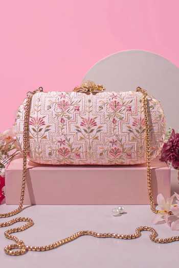 Amyra Mogra Thread Embroidered Capsule Clutch 