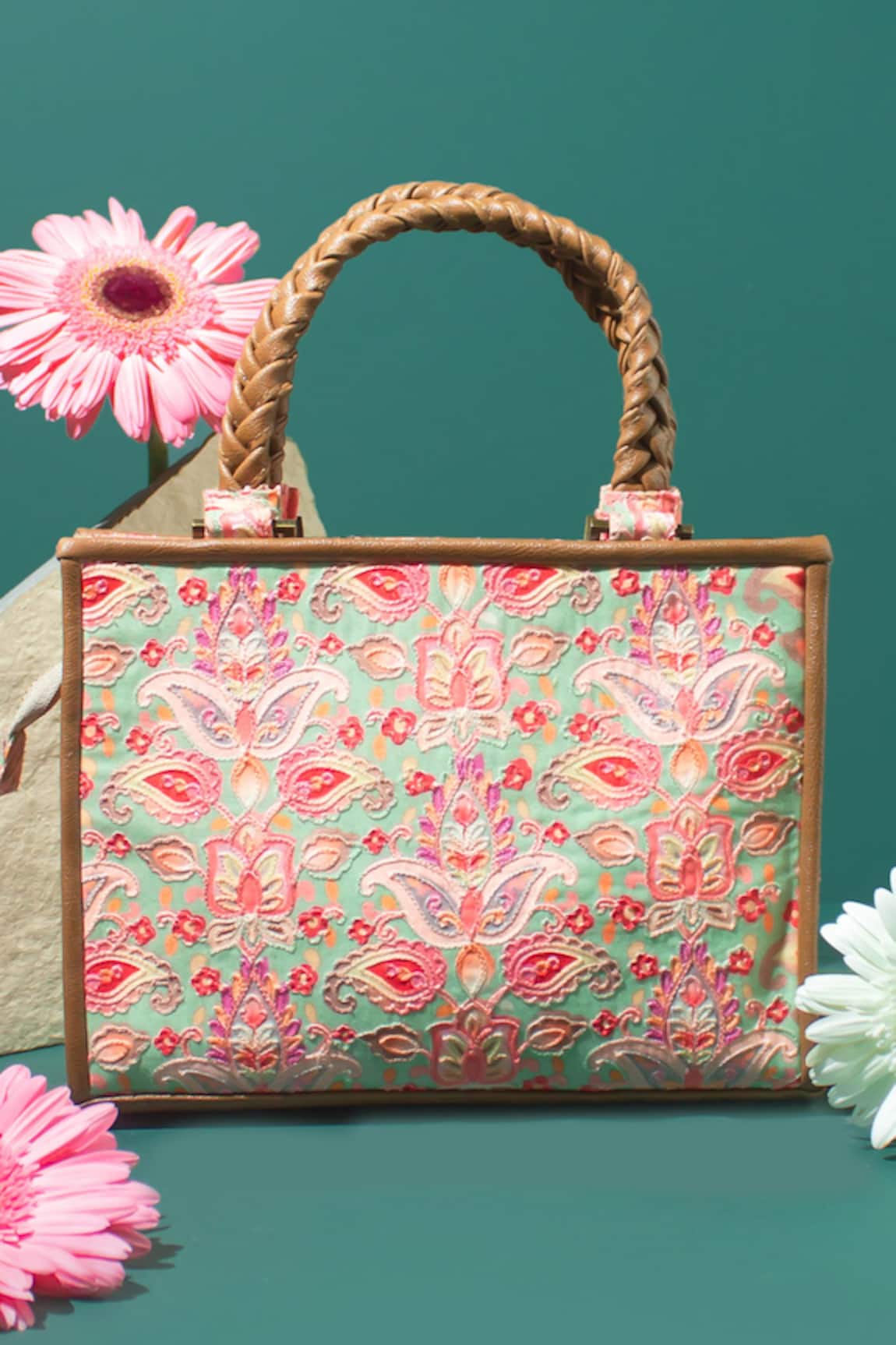 AMYRA Wild Bloom Embroidered Hand Bag