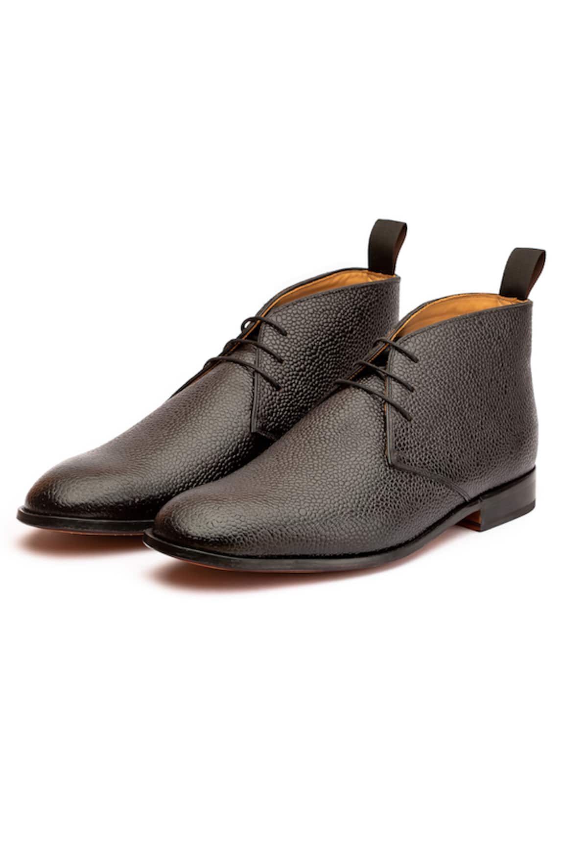 3dm Lifestyle Black Grain Leather Chukka Boots