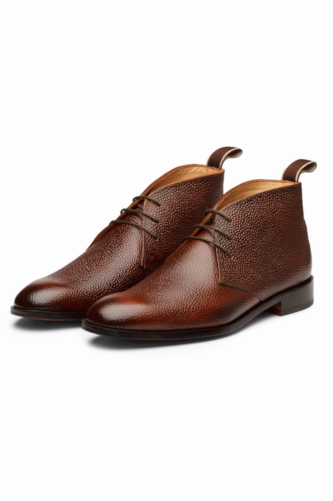 3dm Lifestyle Brown Textured Leather Chukka Boots