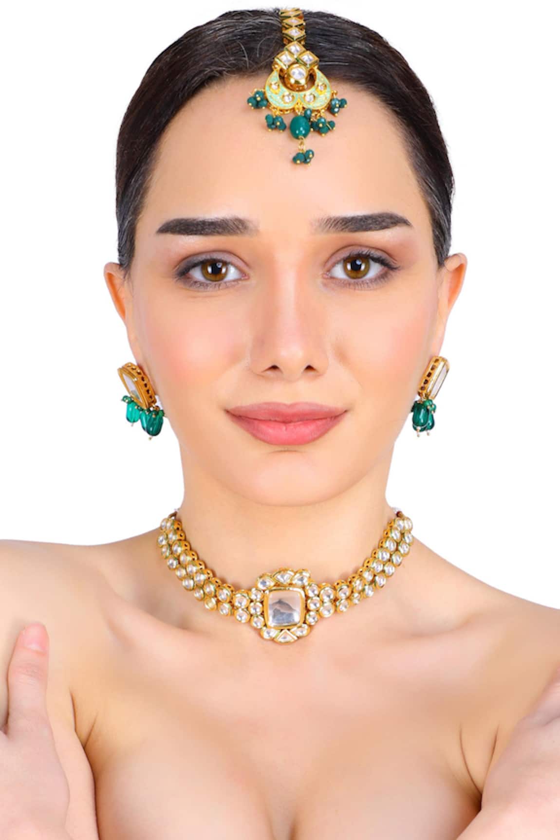 Aakarsha by Ajay Kundan Stone Necklace Set