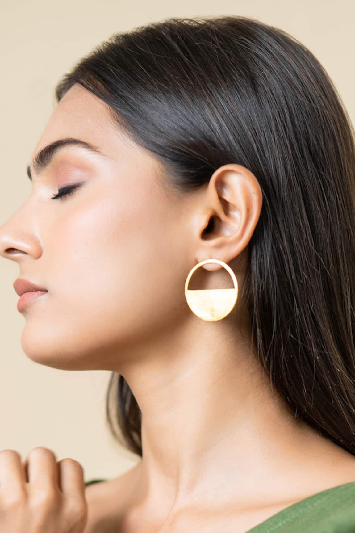 Aaree Accessories Semi Circular Cutwork Earrings