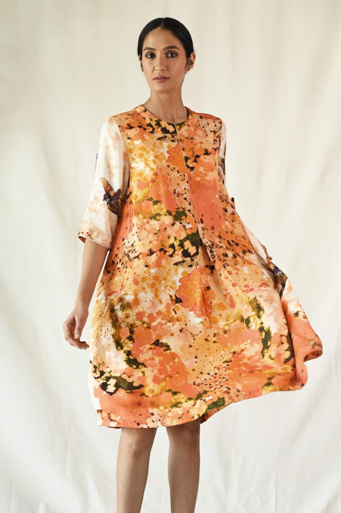 TIL Arbor Abstract Floral Print Dress