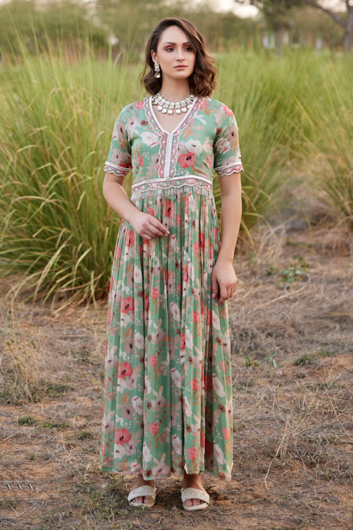 Harsha Khatry Floral Print Anarkali