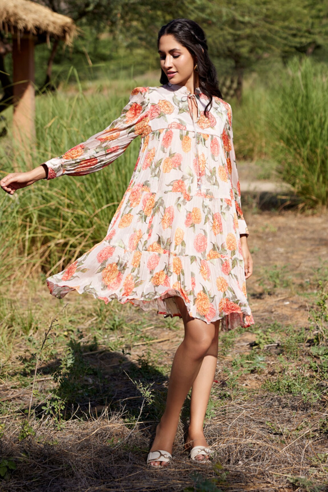 Harsha Khatry Floral Bloom Print Dress