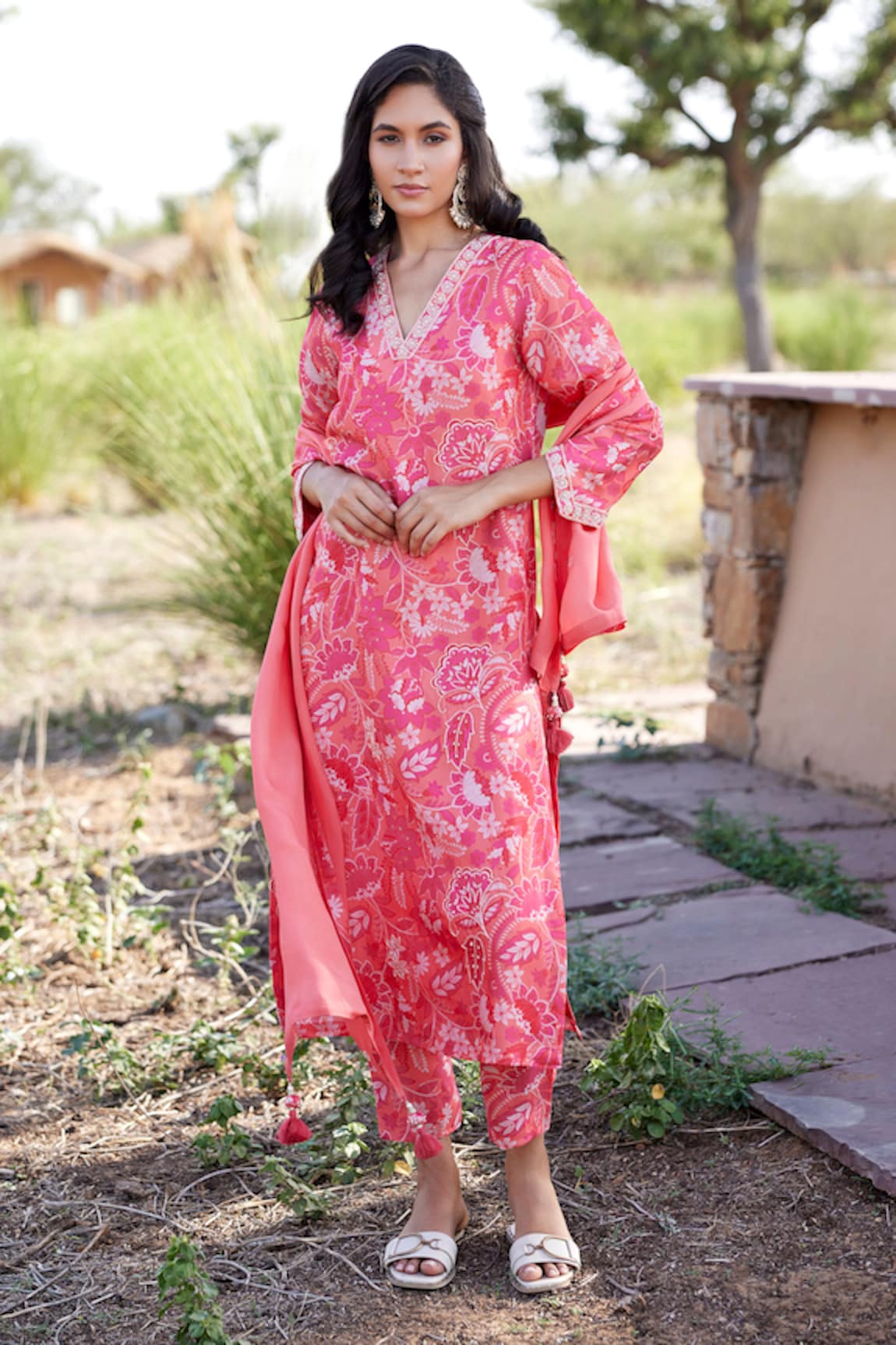 Harsha Khatry Floral Print Kurta Pant Set