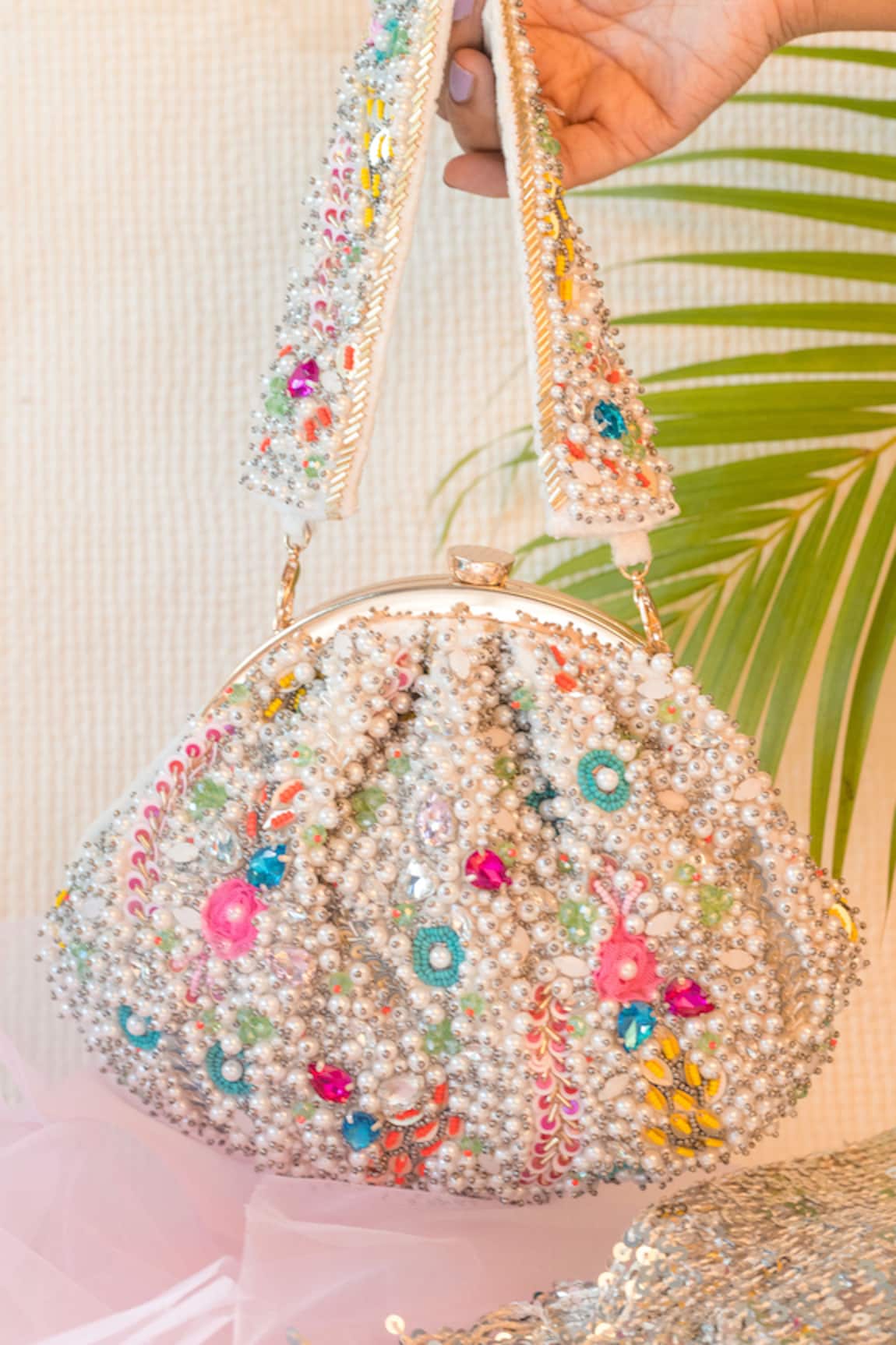 Ara Studio Pearls Embellished Clutch