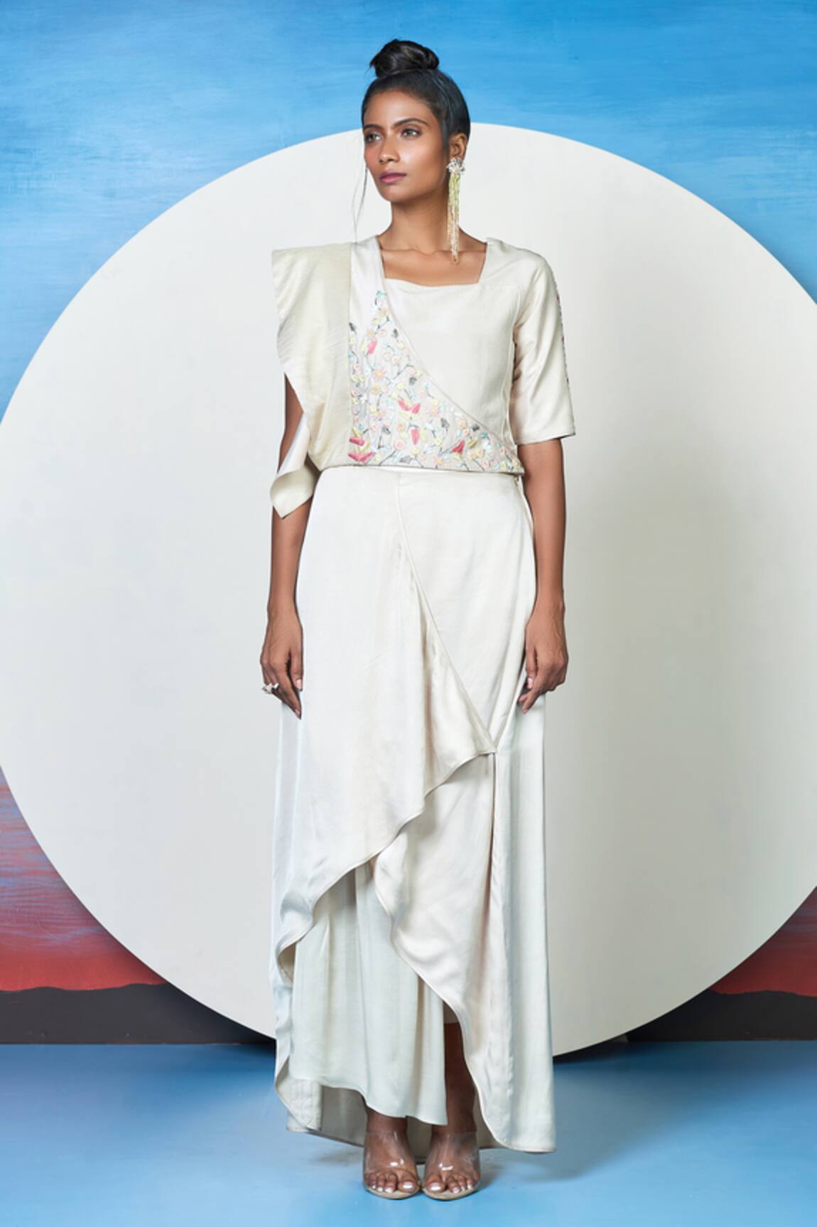 1999AD By Amita & Deepak Muriel Embroidered Crop Top & Skirt Set