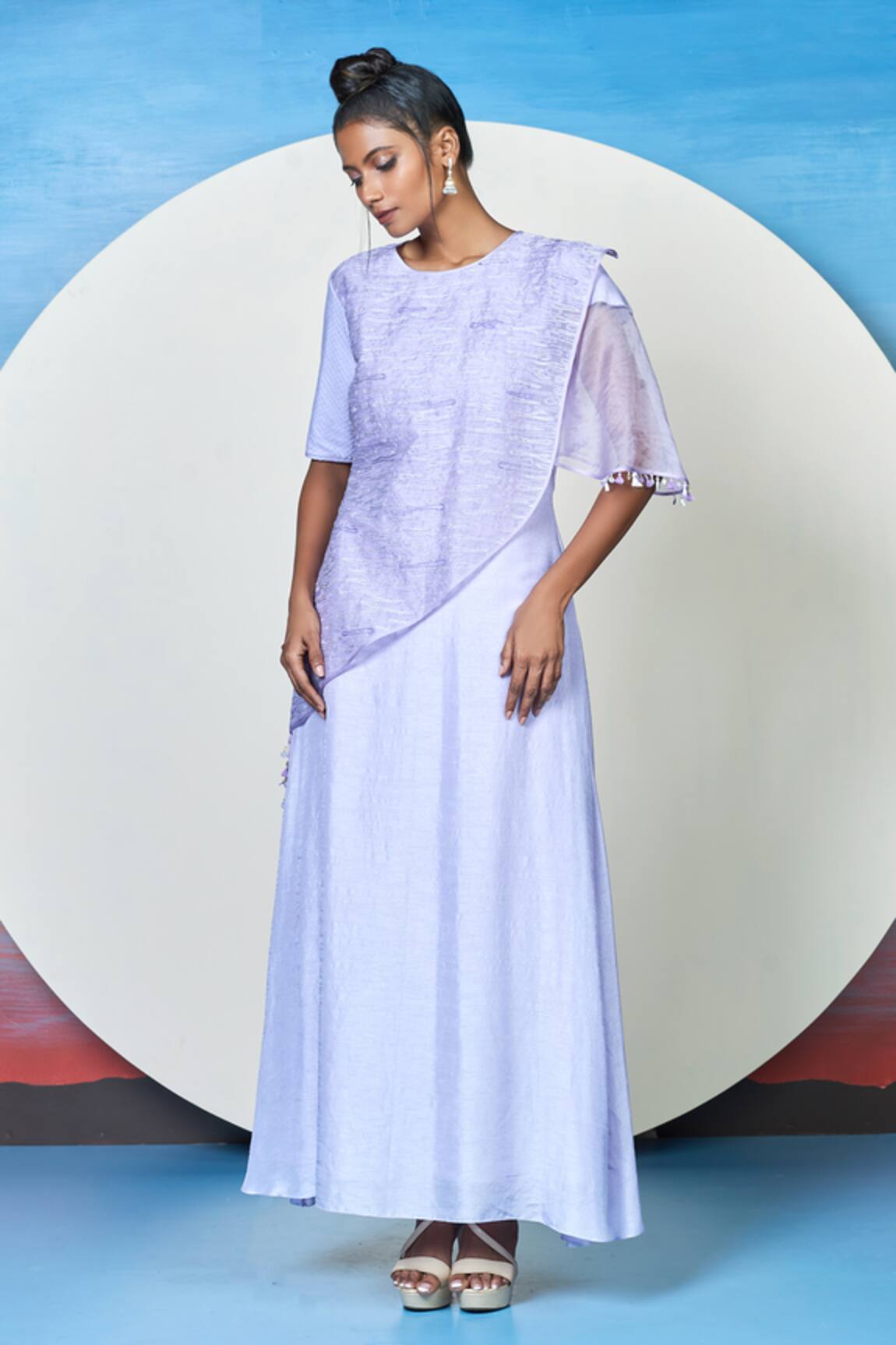 1999ad By Amita & Deepak Elodie Thread Embroidered Yoke Tunic