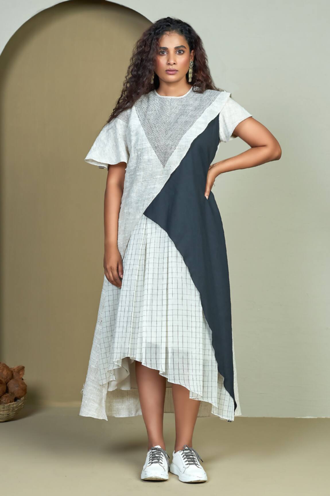 1999ad By Amita & Deepak Preciosa Handloom Cotton Color Block Tunic