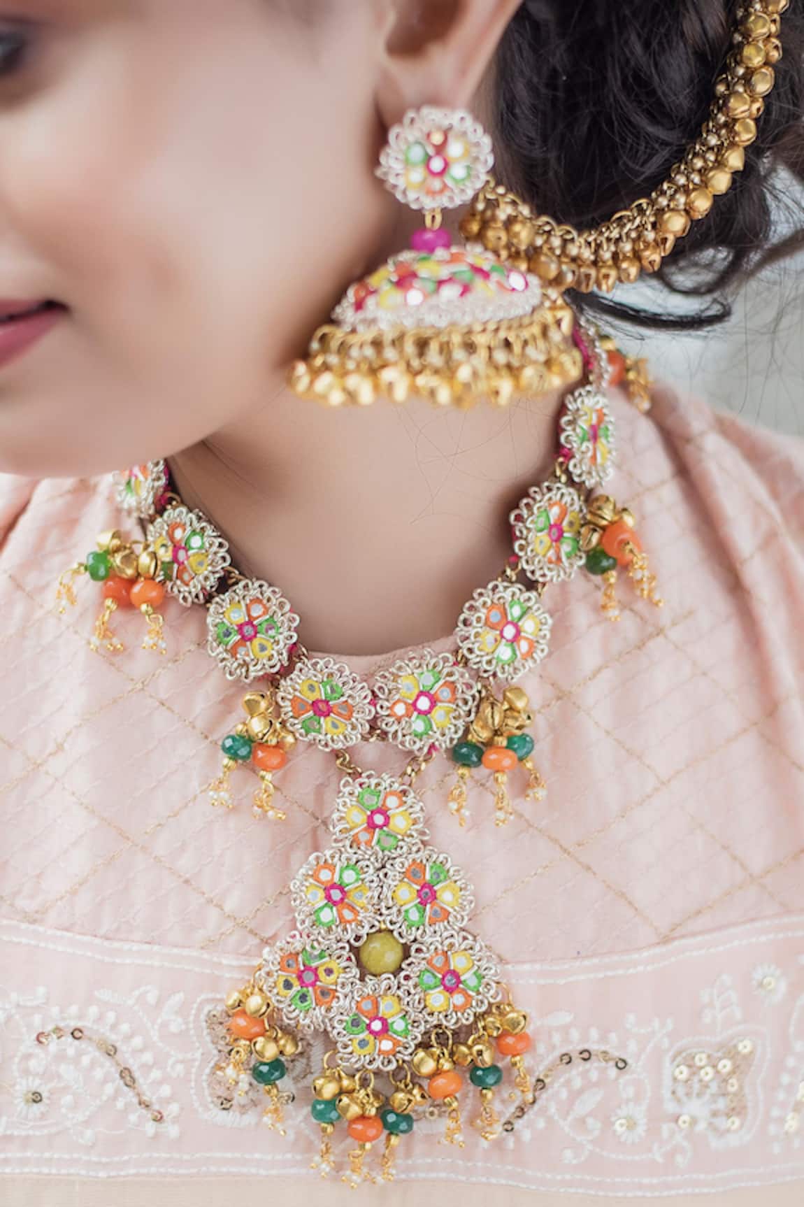 Kanyaadhan By DhirajAayushi Moti Embroidered Necklace