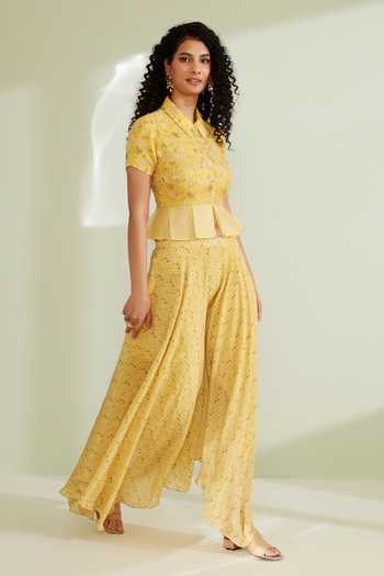 1999ad By Amita & Deepak Diantha Peplum Top Pant Set