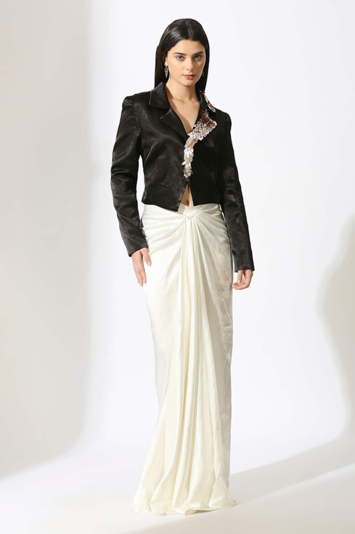 Masumi Mewawalla Embroidered Blazer & Draped Skirt Set