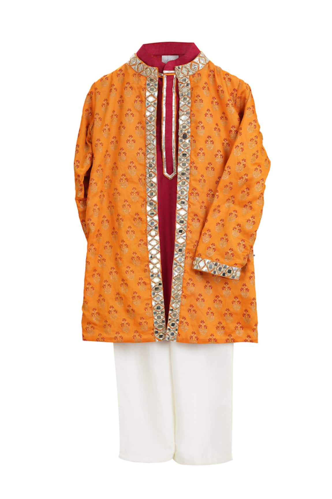 Mi Dulce An'ya Flower Hand Print Sherwani Set