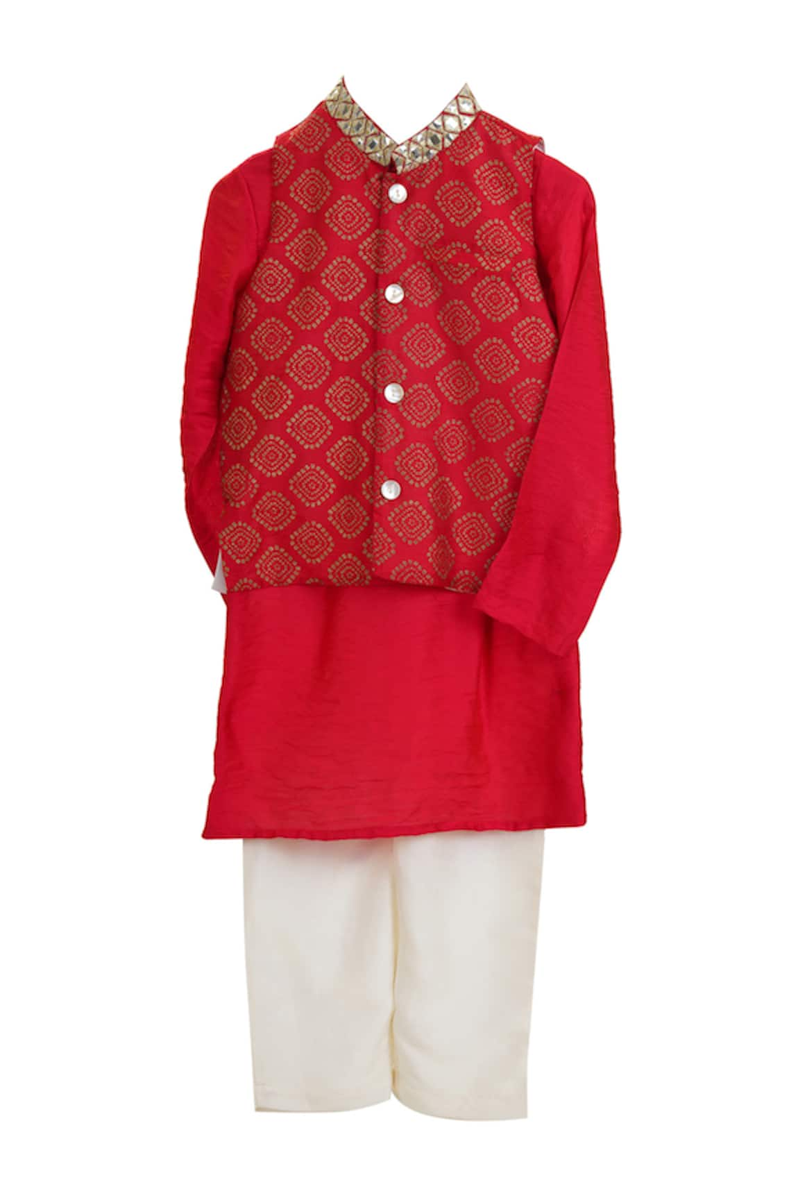 Mi Dulce An'ya Bandhani Print Bundi & Kurta Set