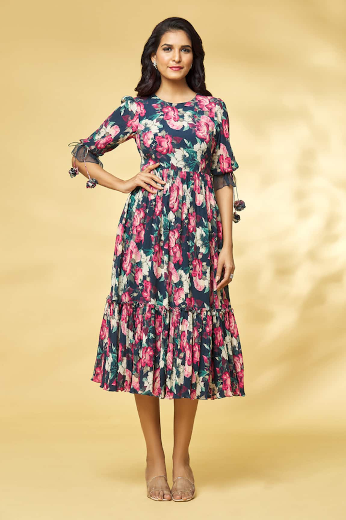 Khushbu Rathod Label Floral Print Midi Dress