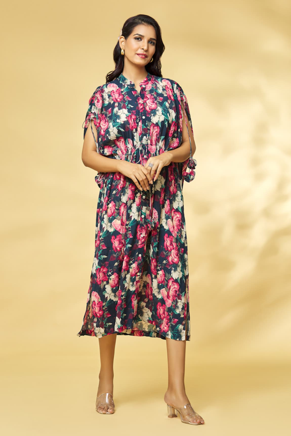 Khushbu Rathod Label Floral Print Kaftan Dress