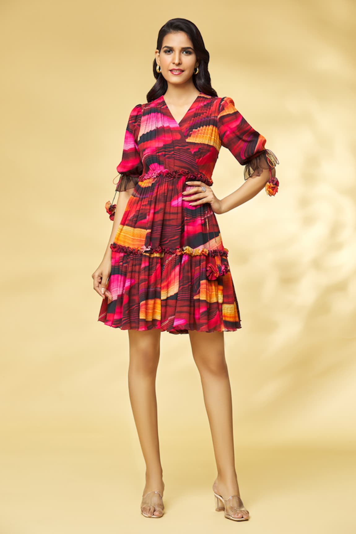 Khushbu Rathod Label Abstract Print Wrap-Over Dress