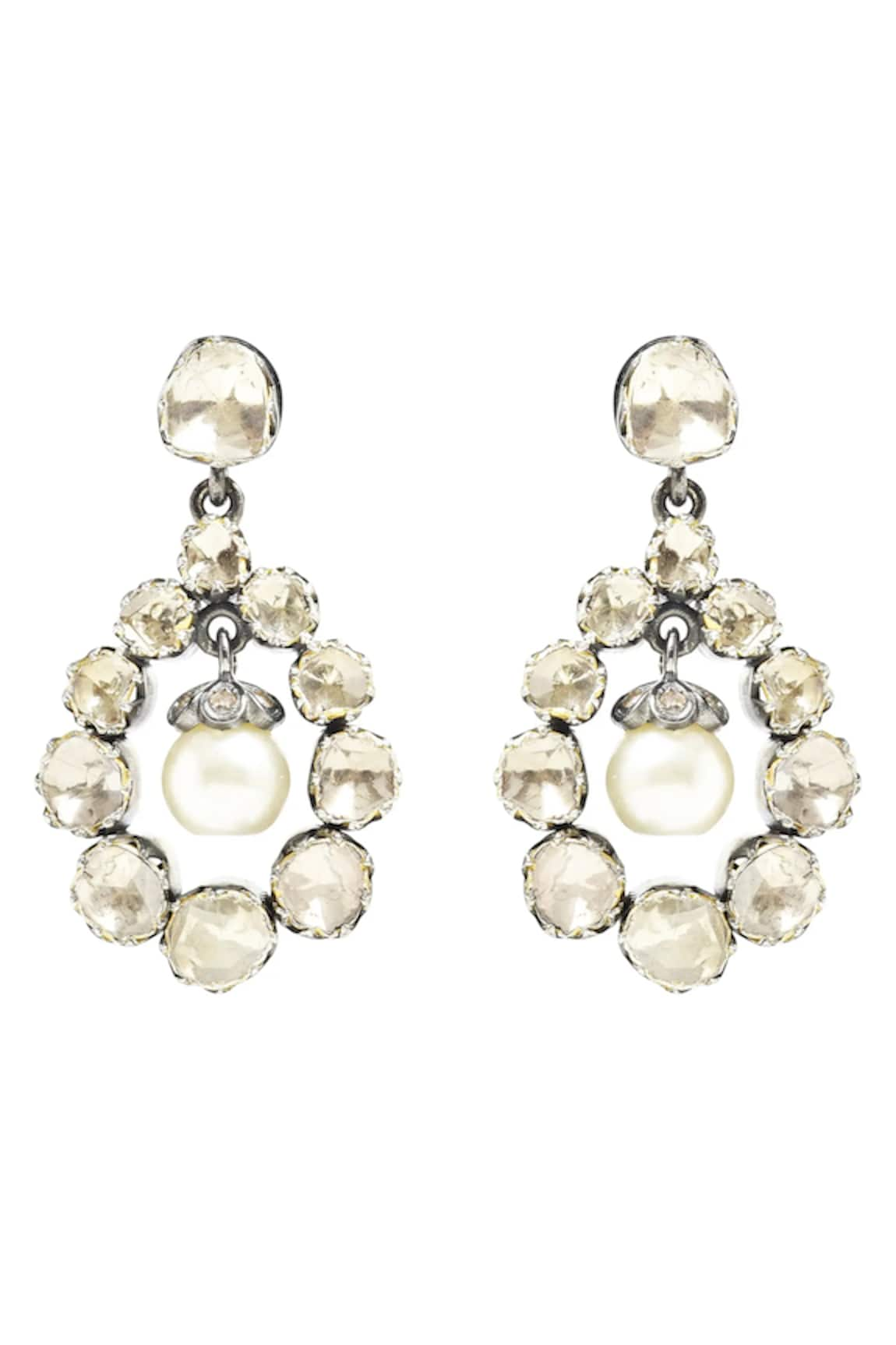 The Alchemy Studio Twilight Pearl And Uncut Diamond Earrings