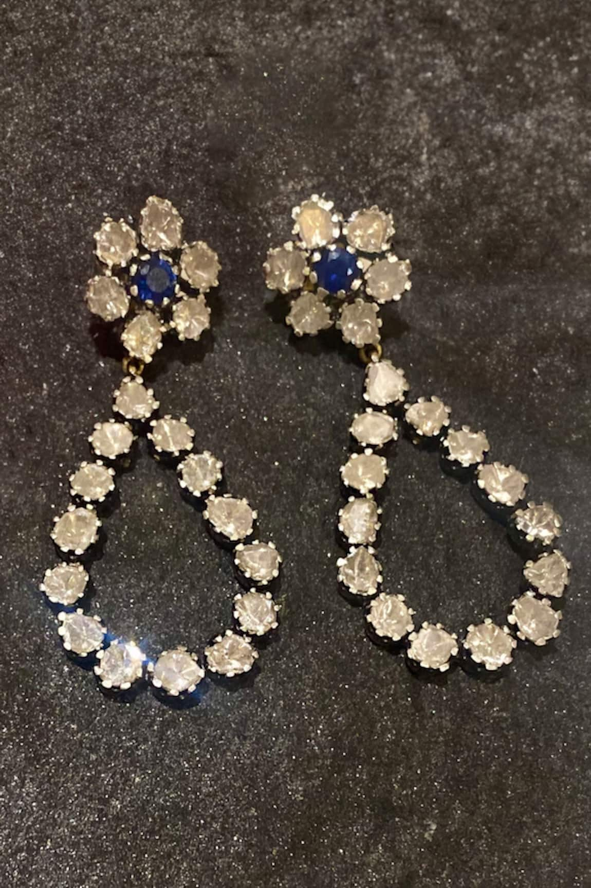 The Alchemy Studio Sapphire And Uncut Diamond Earrings