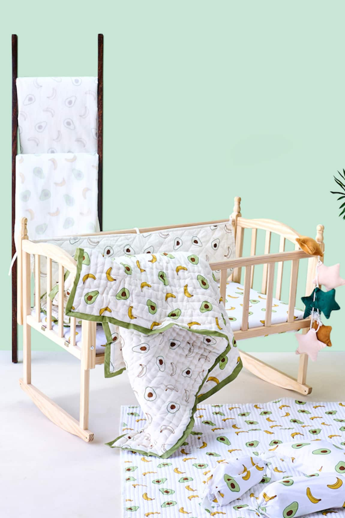 Jaipur Gate Avocado & Banana Print Baby Bedding Set