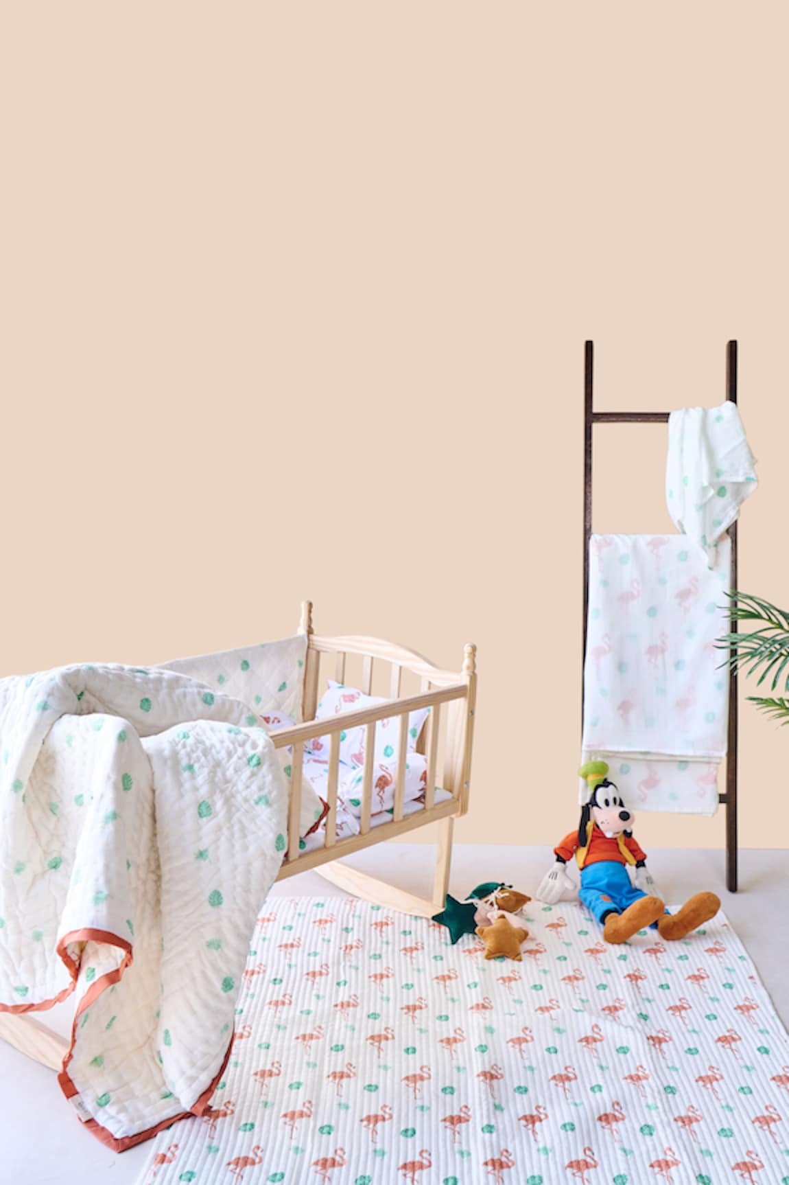 Jaipur Gate Flamingo & The Leaves Print Baby Bedding Set