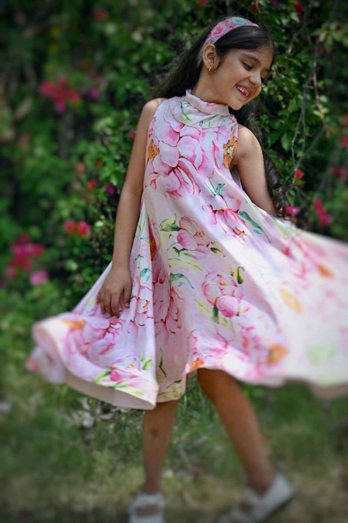 Panchhi by Kanupriya Tibrewala High Neck Blossom Print Dress