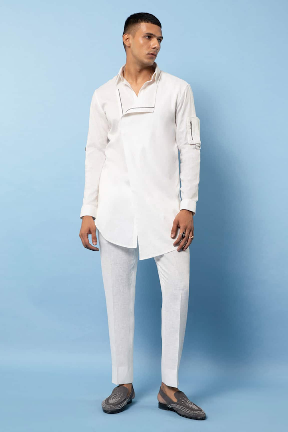 Rohit Gandhi + Rahul Khanna Cotton Asymmetric Shirt