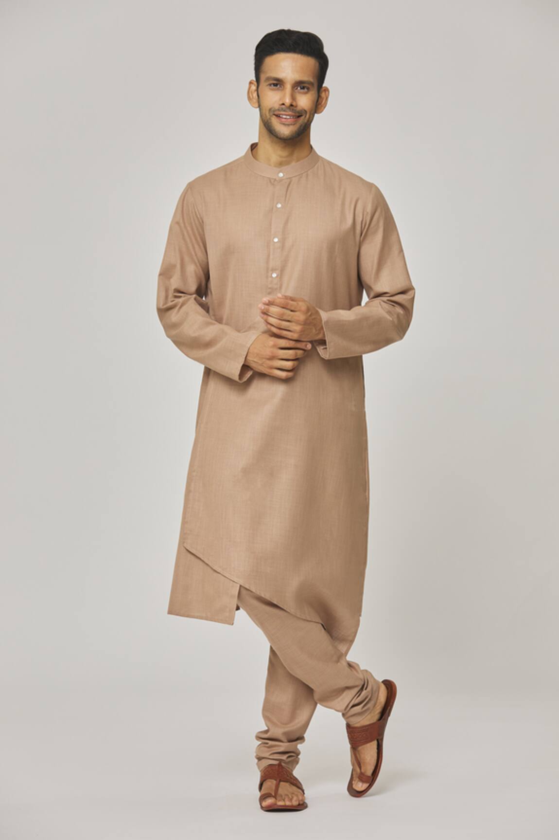 Aham-Vayam Tatvam Jun Solid Cotton Kurta & Pyjama Set 