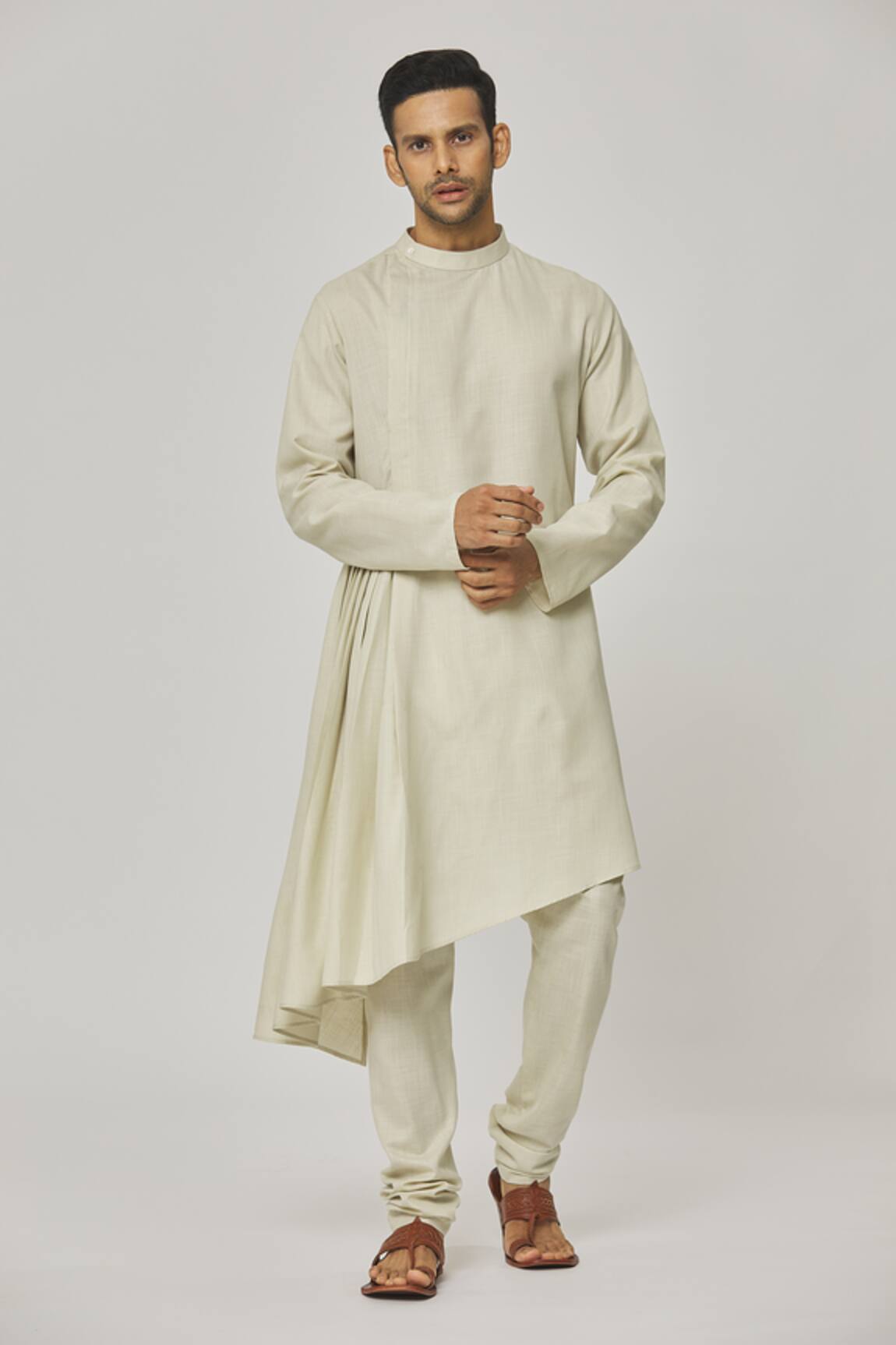 Aham-Vayam Tatvam Kiyoshi Cotton Solid Kurta & Pyjama Set