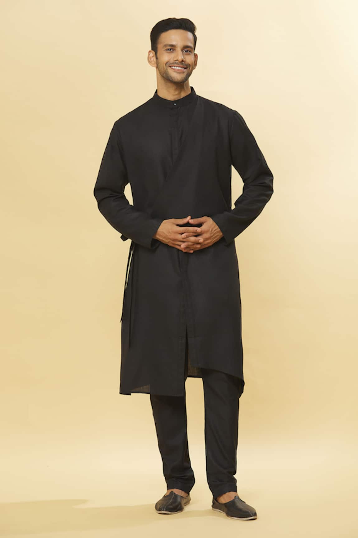 Aham-Vayam Tatvam Ahimsa Cotton Solid Kurta & Pyjama Set