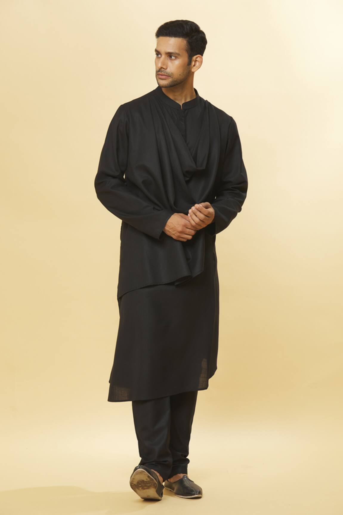 Aham-Vayam Tatvam Mahotsav Cotton Solid Kurta & Pyjama Set