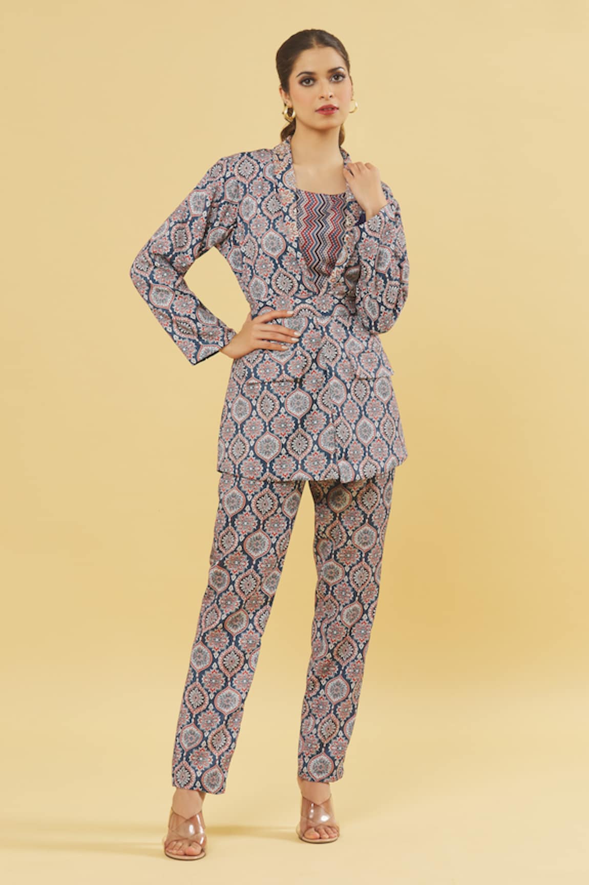 Samyukta Singhania Digital Print Jacket & Pant Set