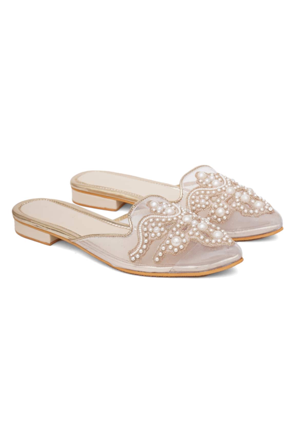 Sole House Marilyn Pearl Embroidered Mule Flats