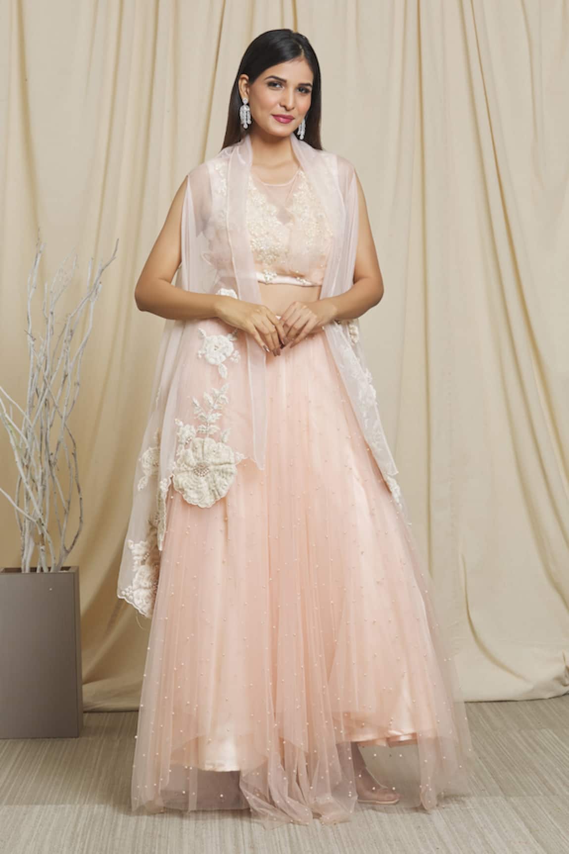 Divya Kanakia Pearl Embellished Lehenga Set