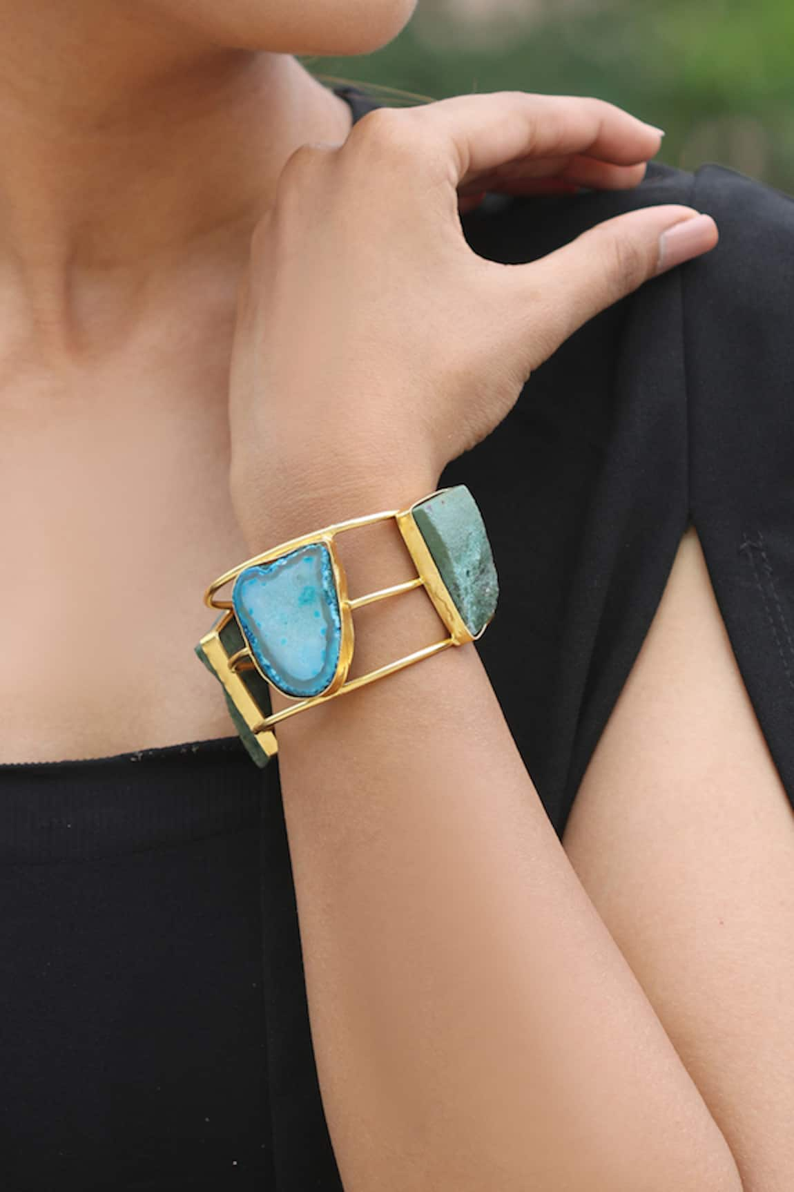 Arnimaa Abstract Embellished Layered Bracelet