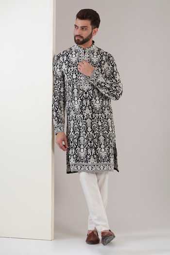 Kasbah Floral Thread Embroidered Kurta 