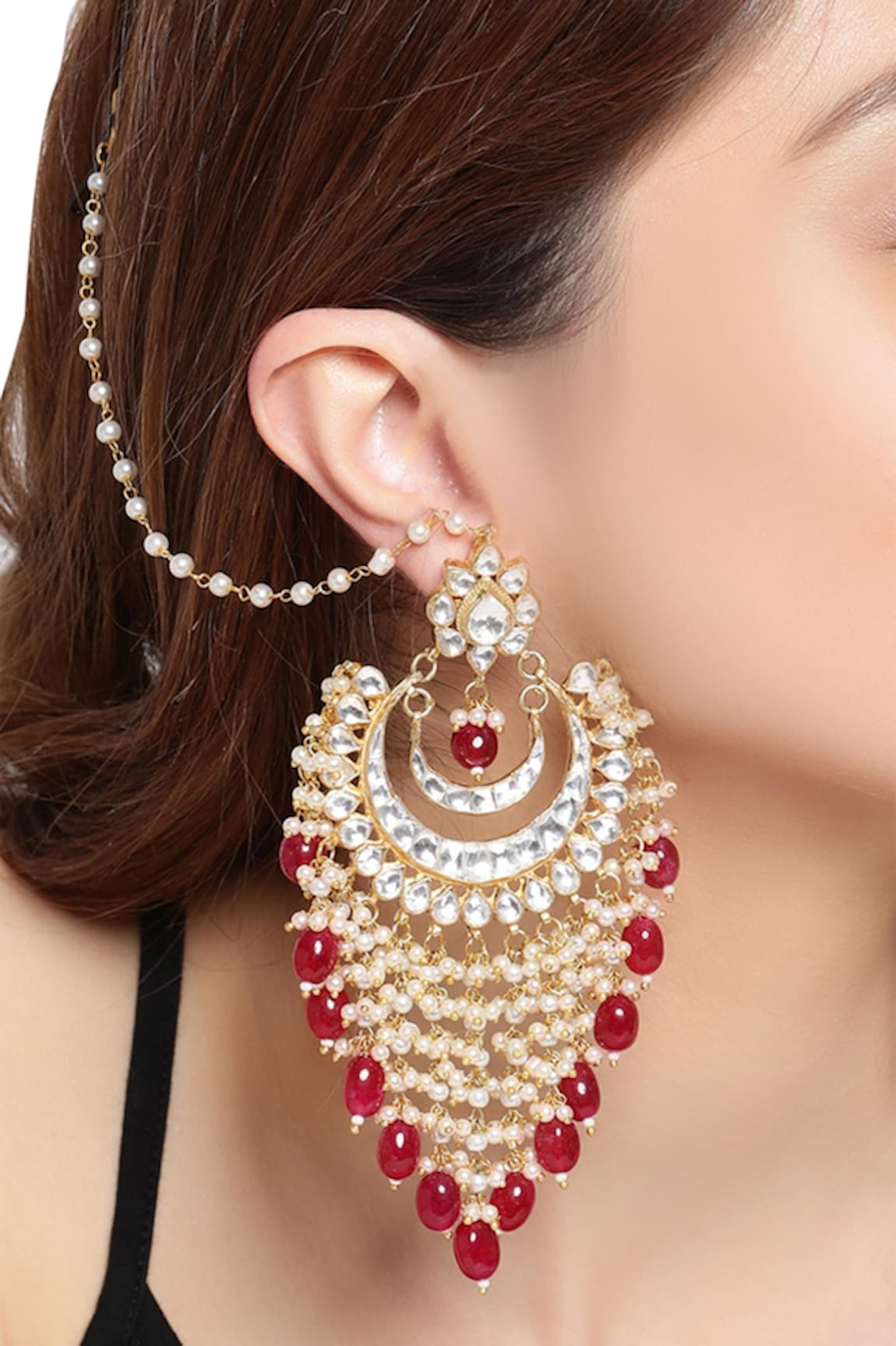 Astha Jagwani Crystal & bead chandbali