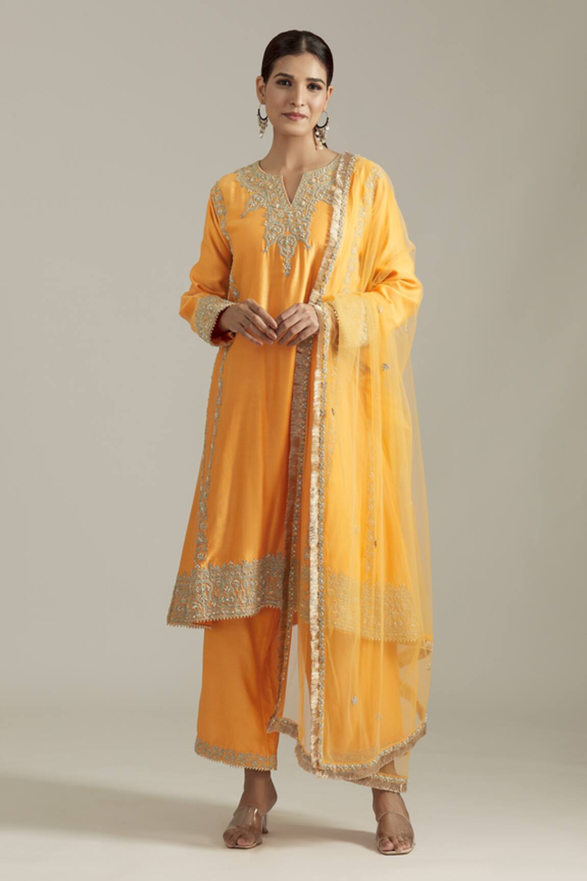 Priyaa Chanderi Silk Dori Embroidered Kurta Pyjama Set